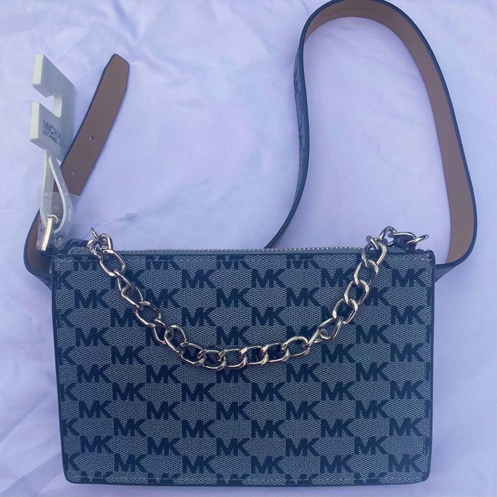 SOLD do not purchase MICHAEL Kors chain belt bag gray logo size medium - Picture 2 of 9